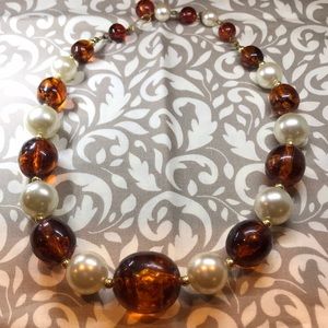 Amber & Pearl Necklace